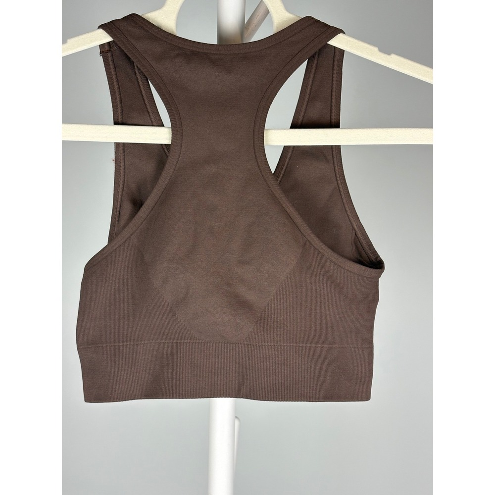 Free People Movement Crop Tank Brown V-Neck Racerback M/L FP141-52 - Picture 2 of 3